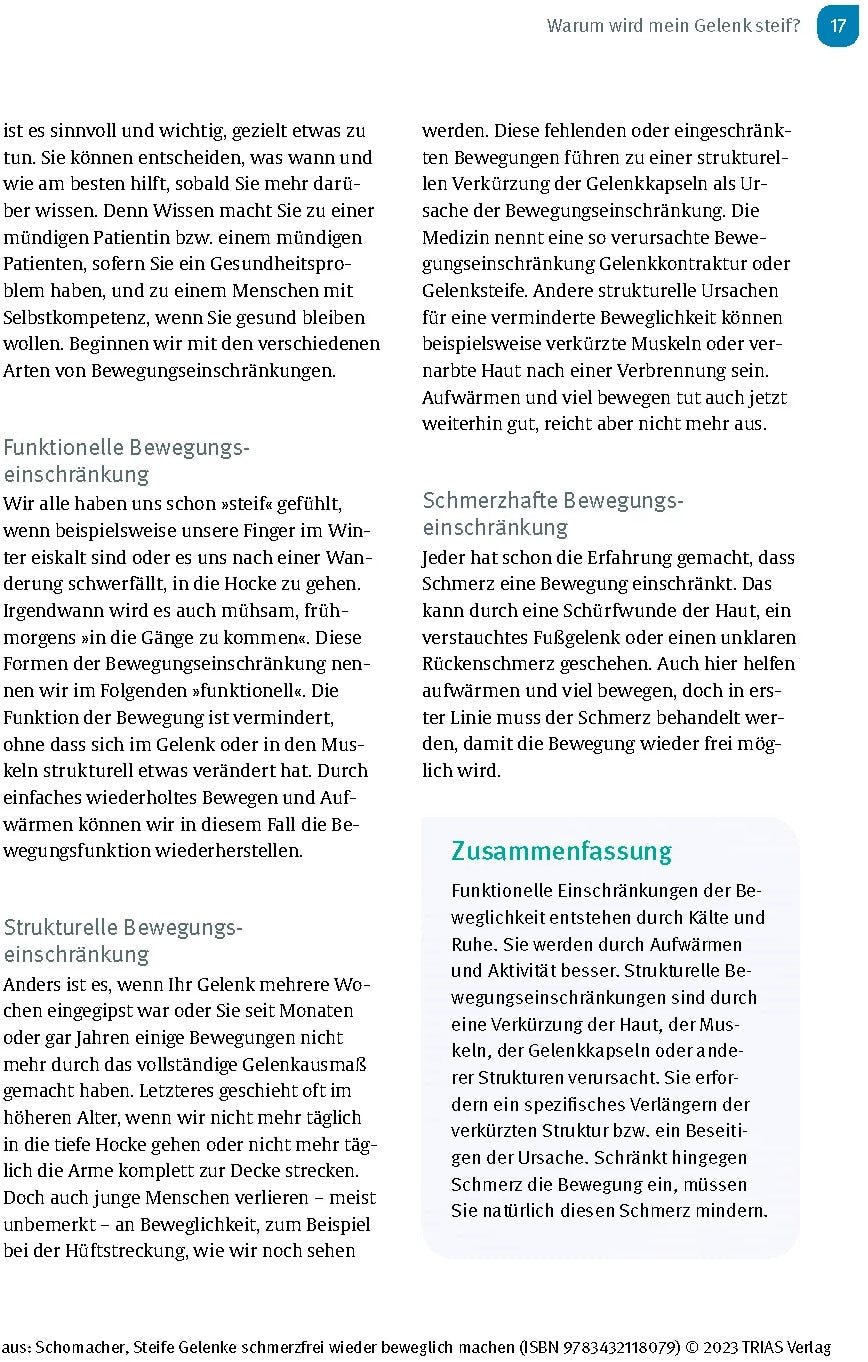 Trias Steife Gelenke schmerzfrei wieder beweglich machen (Deutsch, 2023, Jochen Schomacher)
