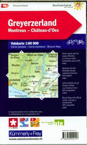 Hallwag Kümmerly+Frey KÜMMERLY Velokarte 1:60´000 325902415 Gruyere-Montreux-Château dOex