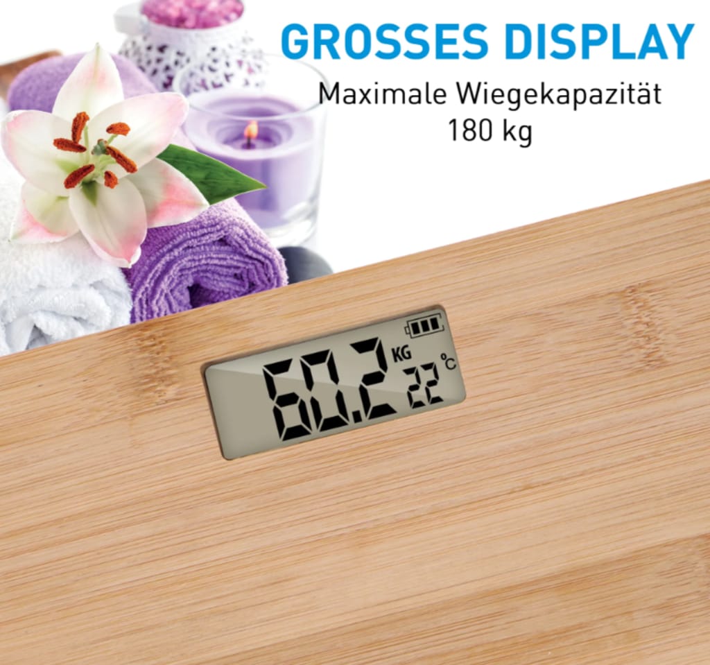 Grundig Personenwaage aus Bambus