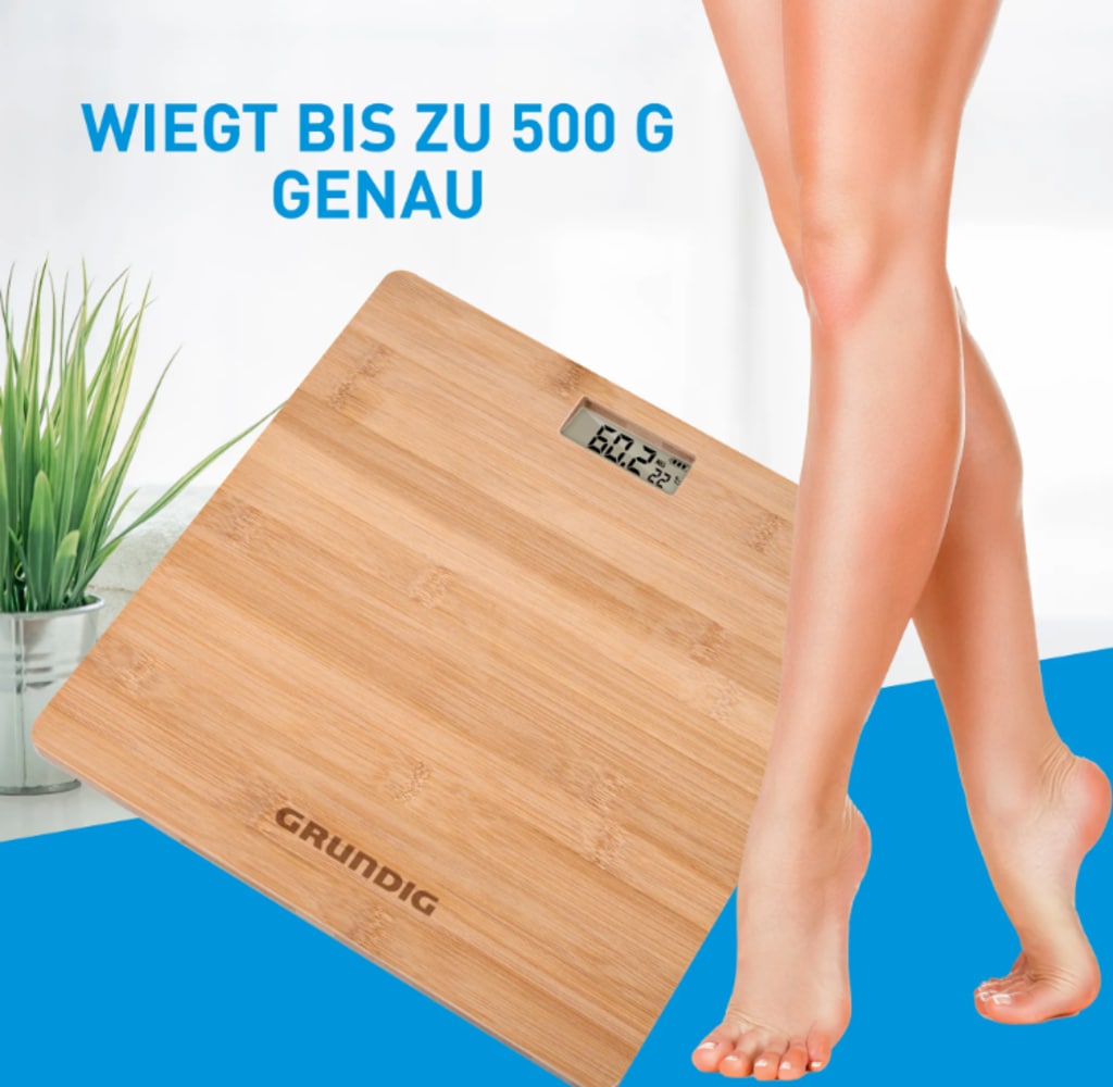 Grundig Personenwaage aus Bambus