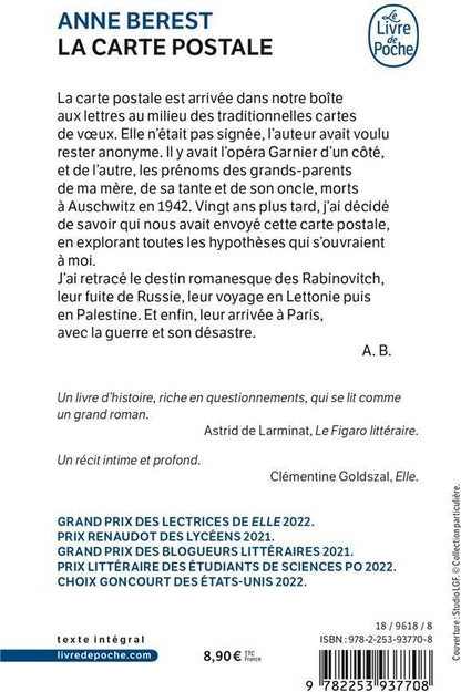 Le livre de poche La carte postale (Französisch, 2022, Anne Berest)