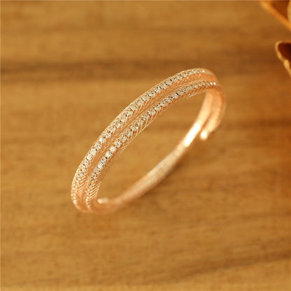 Andreani Armband mit echtem Schneeflocken-Obsidian (8 cm, Metall)