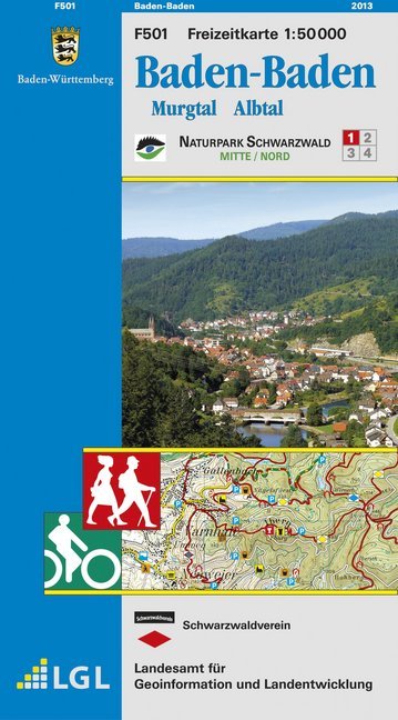 Topographische Freizeitkarte Baden-Württemberg Baden-Baden