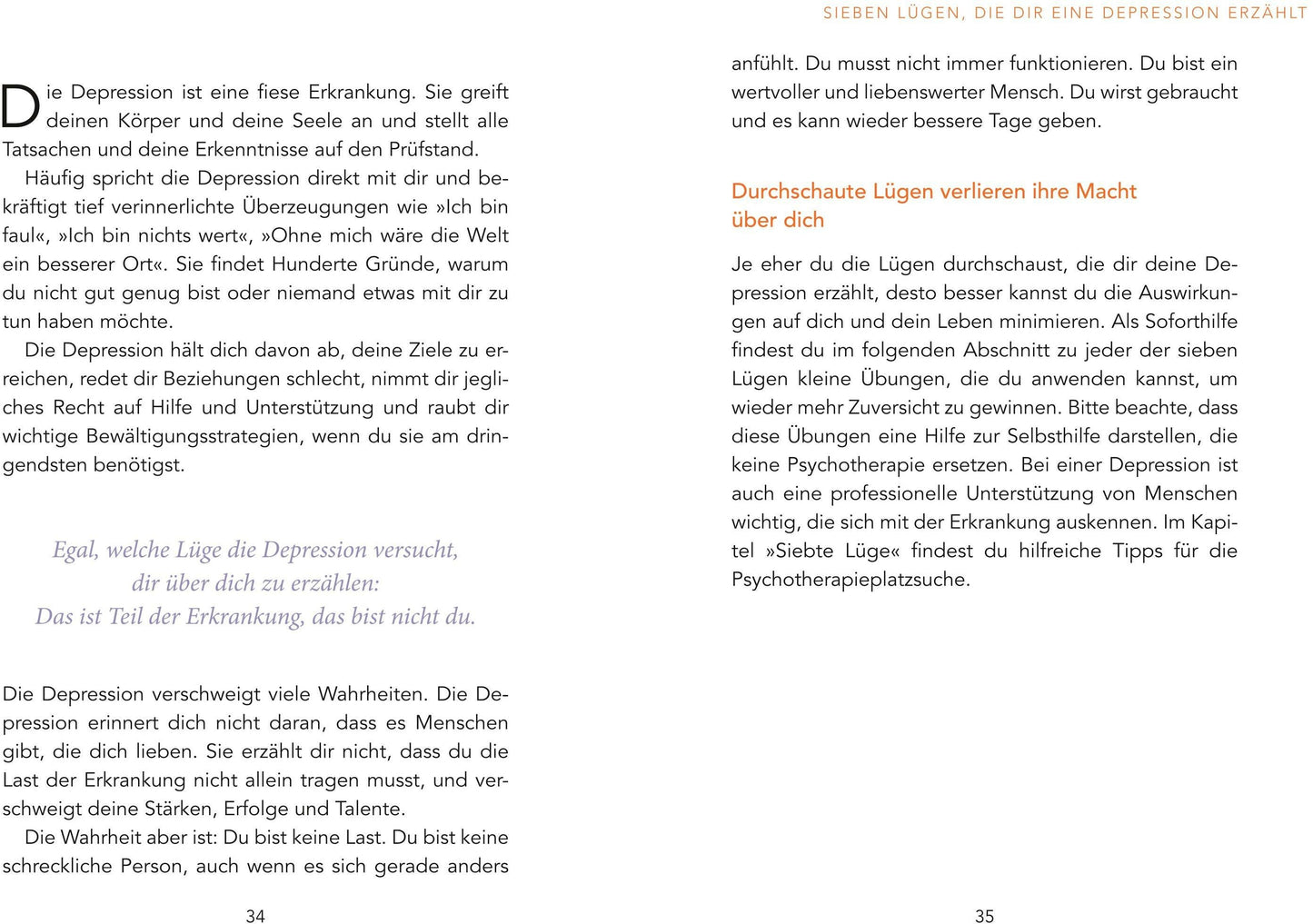 GU 7 Lügen, die dir eine Depression erzählt (Deutsch, 2024, Dinah-Kristin Berger)