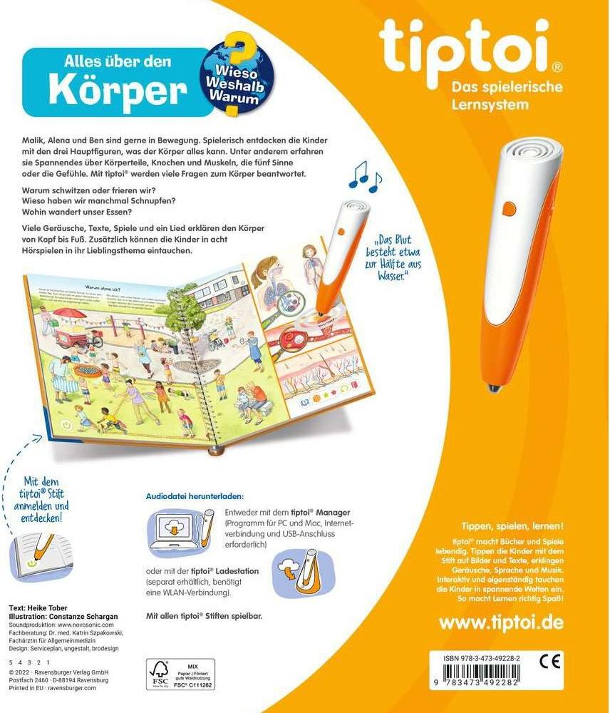 tiptoi tiptoi - Körper (Deutsch, 2022, Heike Tober, Constanze Schargan)