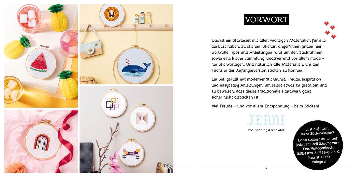 Edition Fischer Sticken - das Easy Starterset für dekorative Kreuzstichmotive (Deutsch, 2023, Jennifer Dargel)