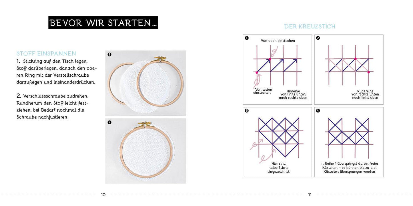 Edition Fischer Sticken - das Easy Starterset für dekorative Kreuzstichmotive (Deutsch, 2023, Jennifer Dargel)