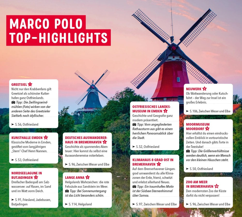 Marco Polo Reiseführer Ostfriesland, Nordseeküste Niedersachsen, Helgoland (Deutsch, 2023, Klaus Bötig, Maria Berentzen)