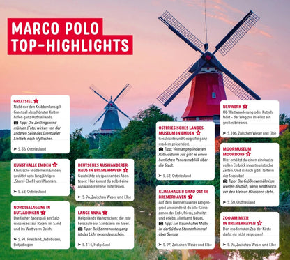 Marco Polo Reiseführer Ostfriesland, Nordseeküste Niedersachsen, Helgoland (Deutsch, 2023, Klaus Bötig, Maria Berentzen)