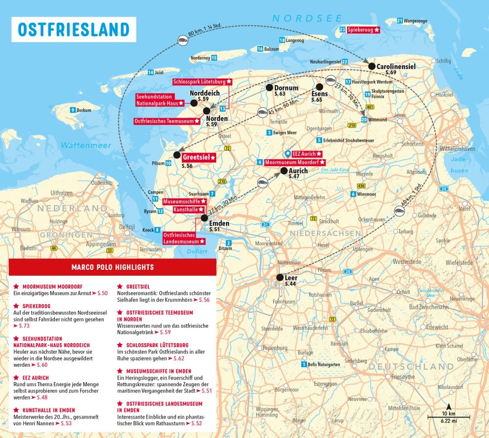 Marco Polo Reiseführer Ostfriesland, Nordseeküste Niedersachsen, Helgoland (Deutsch, 2023, Klaus Bötig, Maria Berentzen)