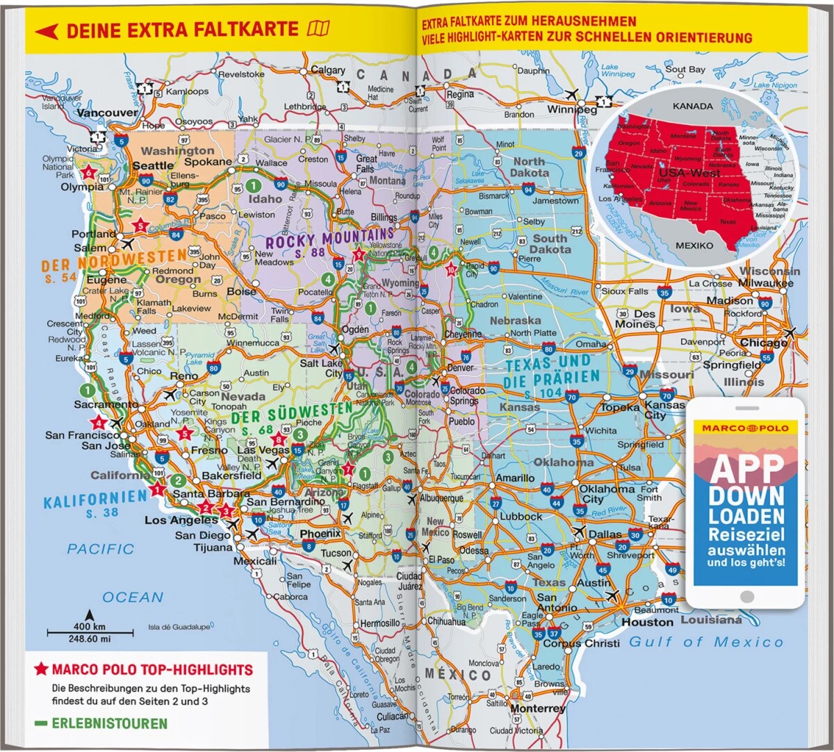 Marco Polo Reiseführer USA West (Deutsch, 2023, Karl Teuschl)