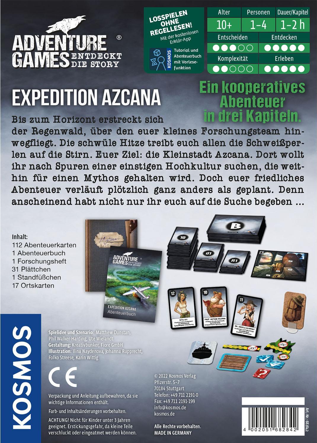 Kosmos Adventure Games - Expedition Azcana Brettspiel Reisen/Abenteuer