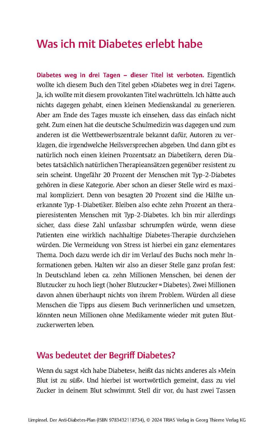 Trias Der Anti-Diabetes-Plan (Deutsch, 2024, Rainer Limpinsel)