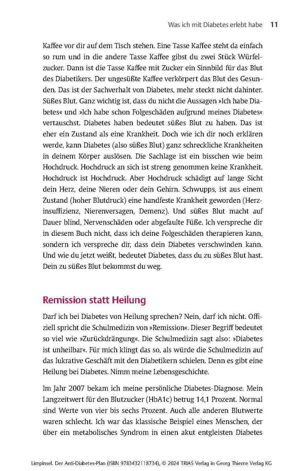 Trias Der Anti-Diabetes-Plan (Deutsch, 2024, Rainer Limpinsel)