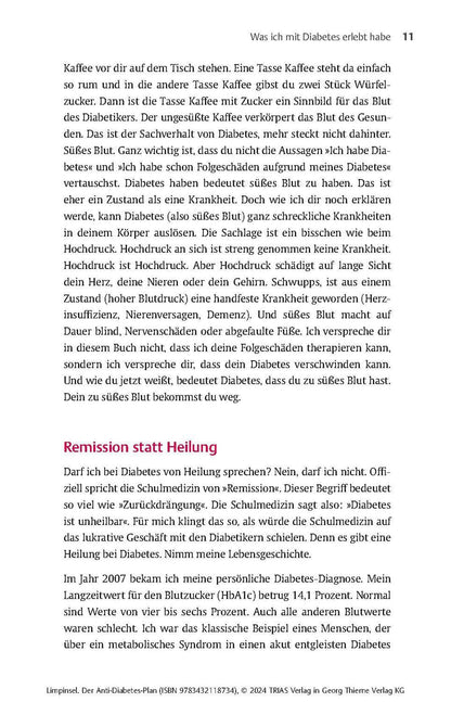 Trias Der Anti-Diabetes-Plan (Deutsch, 2024, Rainer Limpinsel)