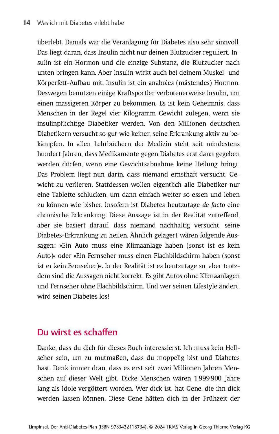 Trias Der Anti-Diabetes-Plan (Deutsch, 2024, Rainer Limpinsel)