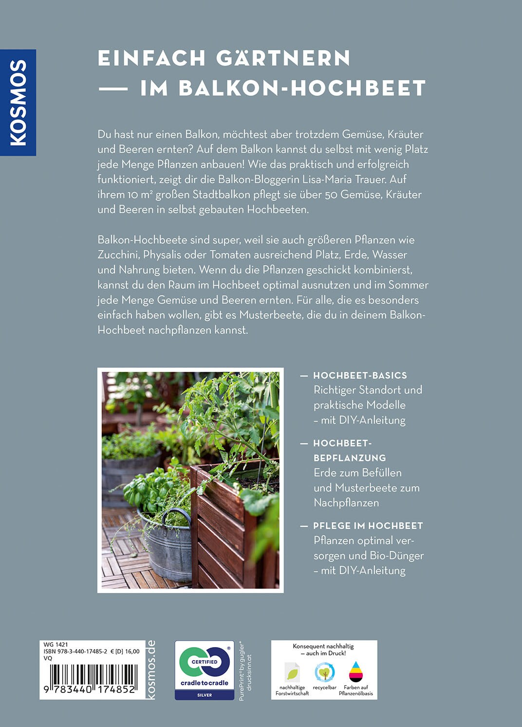 Kosmos Mein Balkon-Hochbeet (Deutsch, 2022, Lisa-Maria Trauer)