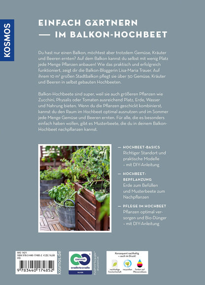 Kosmos Mein Balkon-Hochbeet (Deutsch, 2022, Lisa-Maria Trauer)