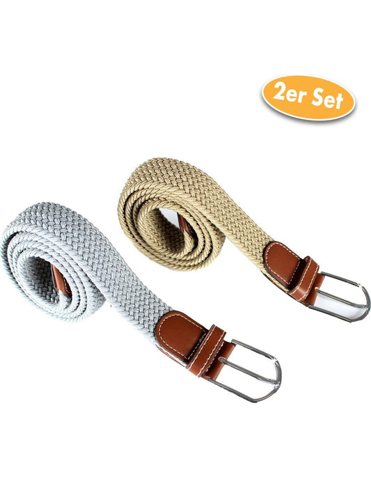 Stretch-Gürtel geflochten, 2er Set
