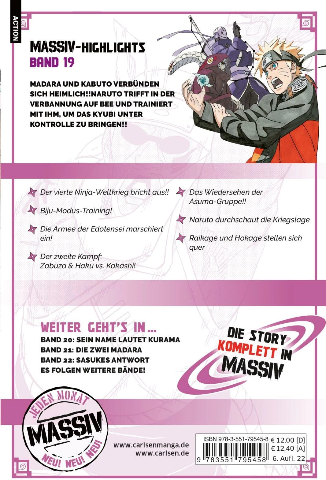 Carlsen NARUTO Massiv 19 (Deutsch, 2019, Masashi Kishimoto)