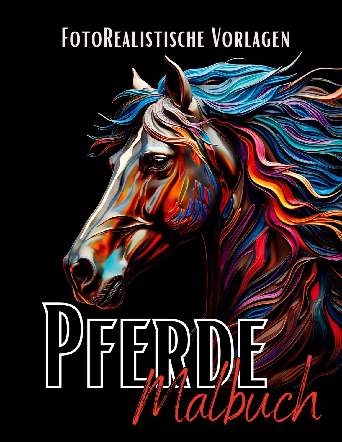 Pferde Malbuch "Fotorealistisch".