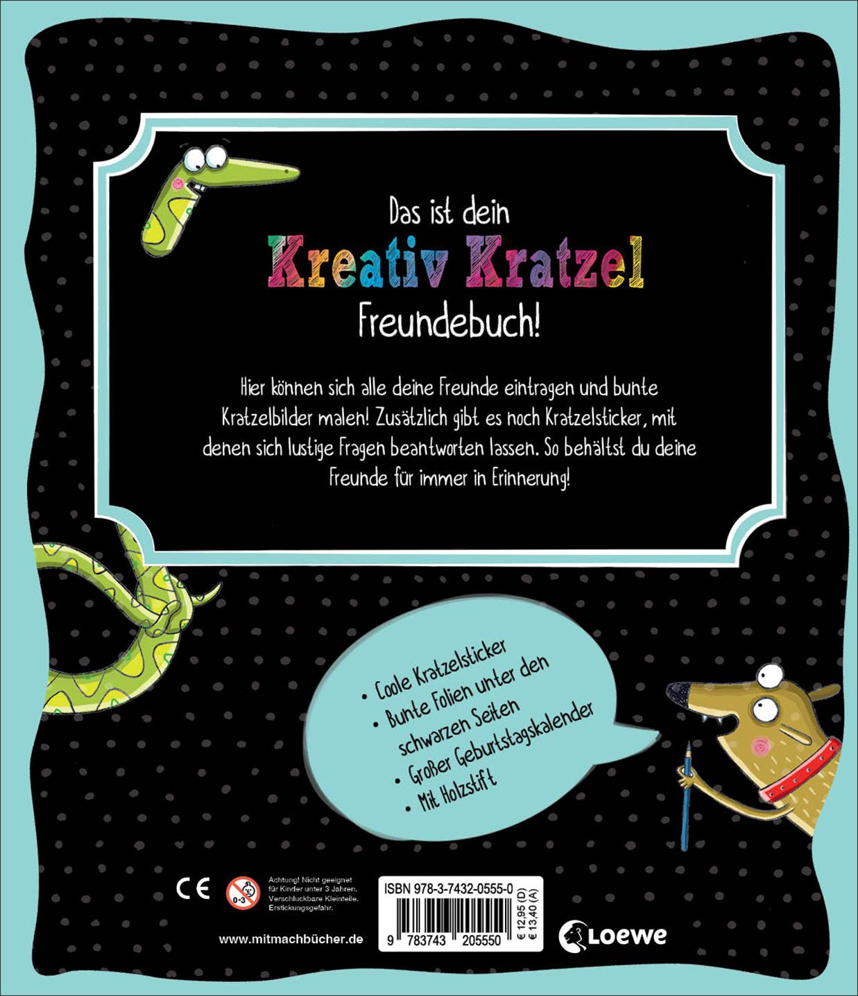 Loewe Verlag Mein Kreativ-Kratzel Freundebuch (Deutsch, 2020, Katrin Oertel, Loewe Kratzel-Welt)