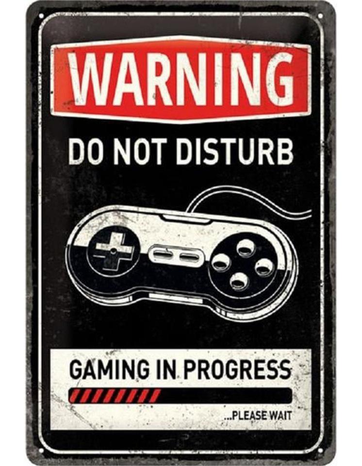 Nostalgic-Art Merchandising Schild Gaming in Progress 20 x 30 cm, Metall (20 x 30 cm)