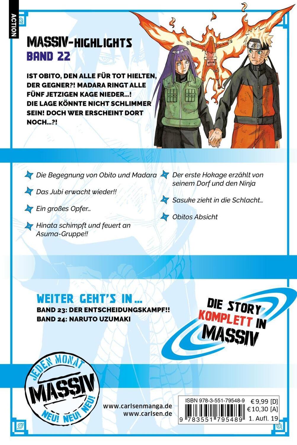 Carlsen NARUTO Massiv 22 (Deutsch, 2019, Masashi Kishimoto)