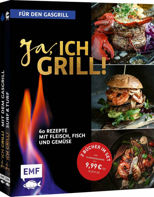 Edition Fischer Ja, ich grill! - Für den Gasgrill: Doppelt gut - 2 Bücher im Set (Deutsch, 2024)