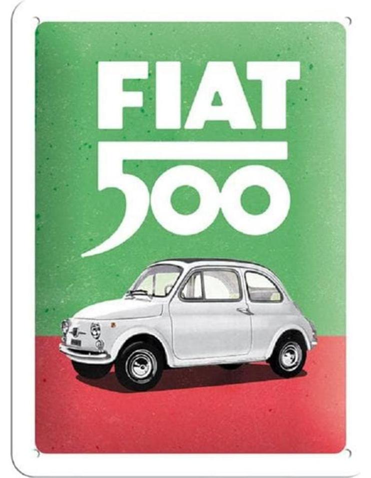 Nostalgic-Art Merchandising Schild Fiat 500 15 x 20 cm, Metall (15 x 20 cm)