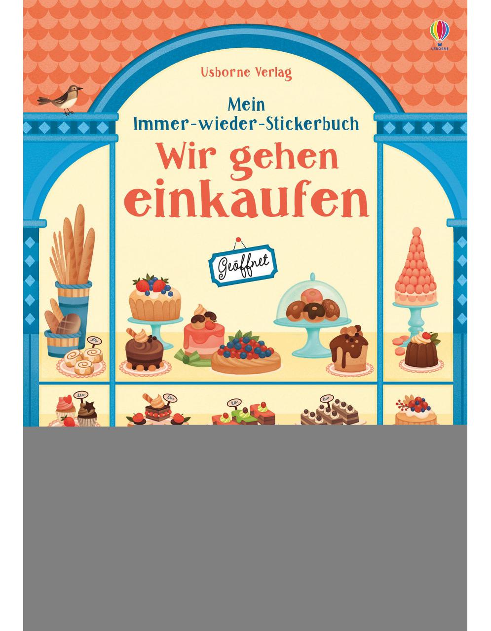 Usborne Publishing Mein Immer-wieder-Stickerbuch: Wir gehen einkaufen