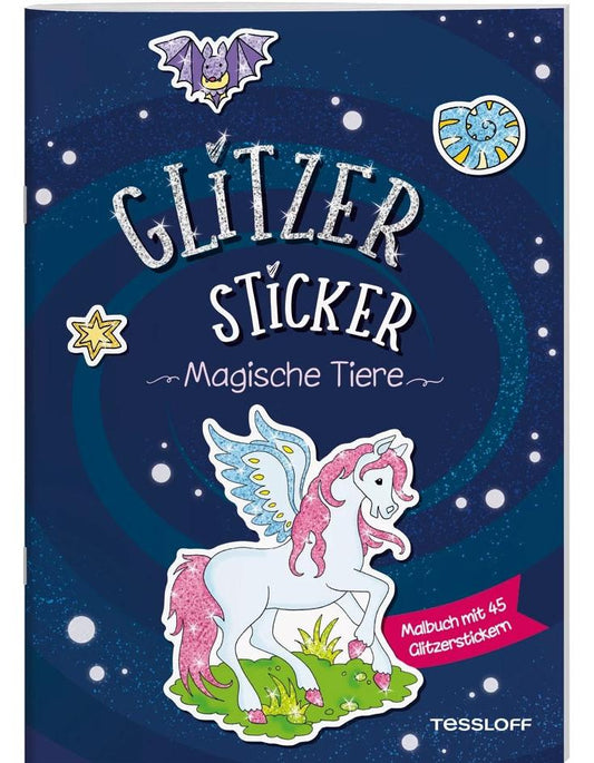 Tessloff Glitzer-Sticker Malbuch. Magische Tiere