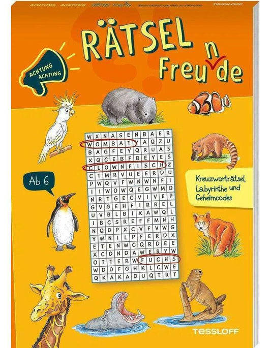 Tessloff Achtung, Achtung Rätselfreu(n)de. Kreuzworträtsel, Labyrinthe und Geheimcodes (Deutsch, 2023, Stefan Lohr)