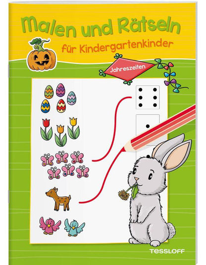 Tessloff Malen und Rätseln für Kindergartenkinder. Jahreszeiten. Suchen, Zählen, Zuordnen, Verbinden für (Deutsch, 2020, Nadja Schwendemann)