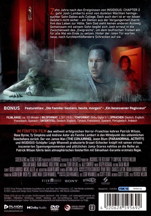 Sony Insidious: The Red Door (DVD, 2024, Deutsch, Englisch, Französisch, Arabisch)