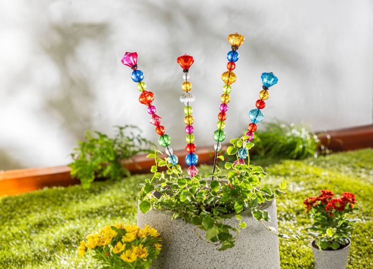Gartenstecker "Bunter Perlenzauber" 4er-Set