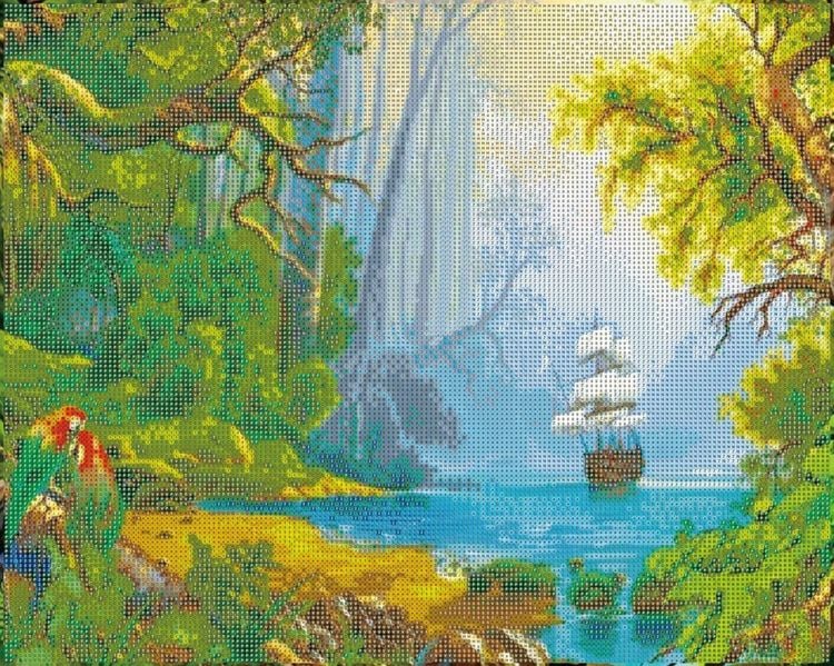 Diamond Painting "Dschungelschiff" 50 x 40 cm