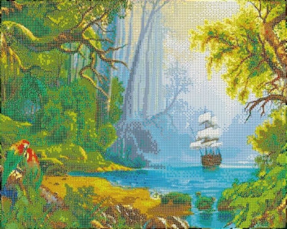 Diamond Painting "Dschungelschiff" 50 x 40 cm