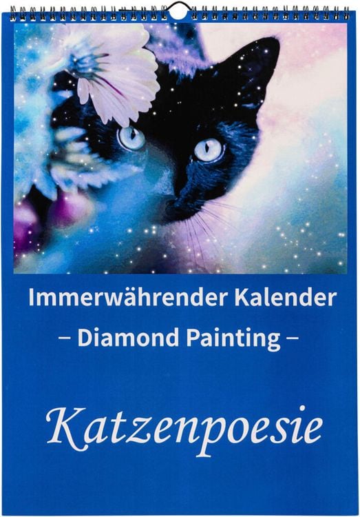 Diamond Painting Kalender immerwährend (Motiv: Katzenpoesie)