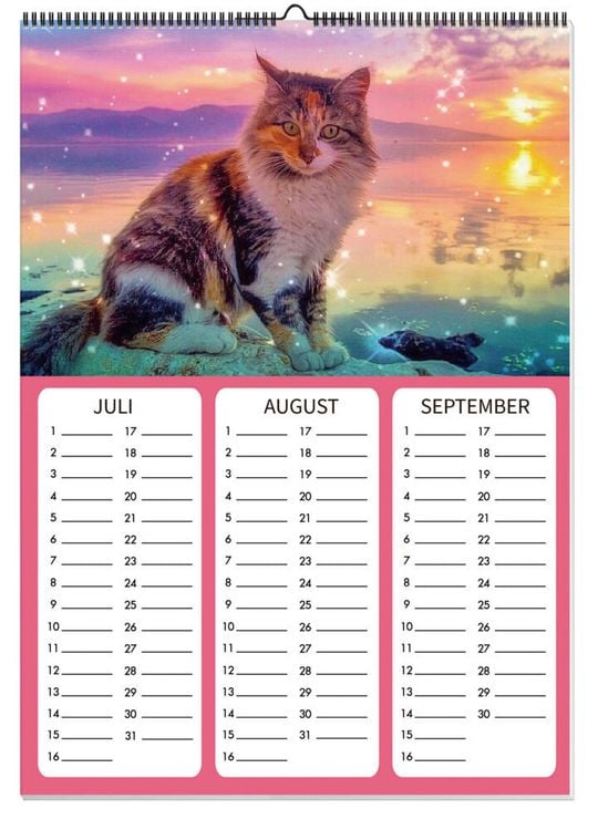 Diamond Painting Kalender immerwährend (Motiv: Katzenpoesie)