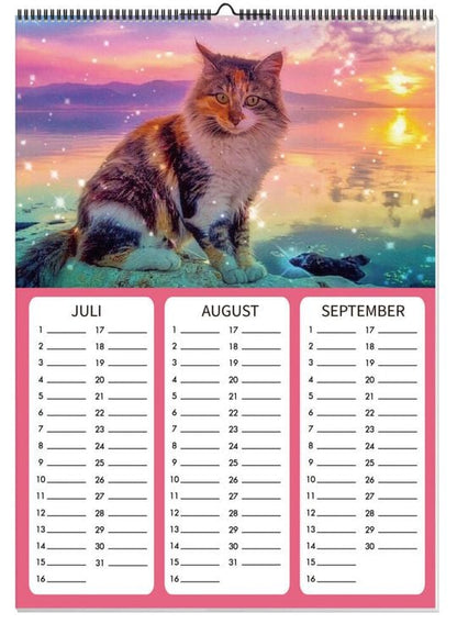 Diamond Painting Kalender immerwährend (Motiv: Katzenpoesie)