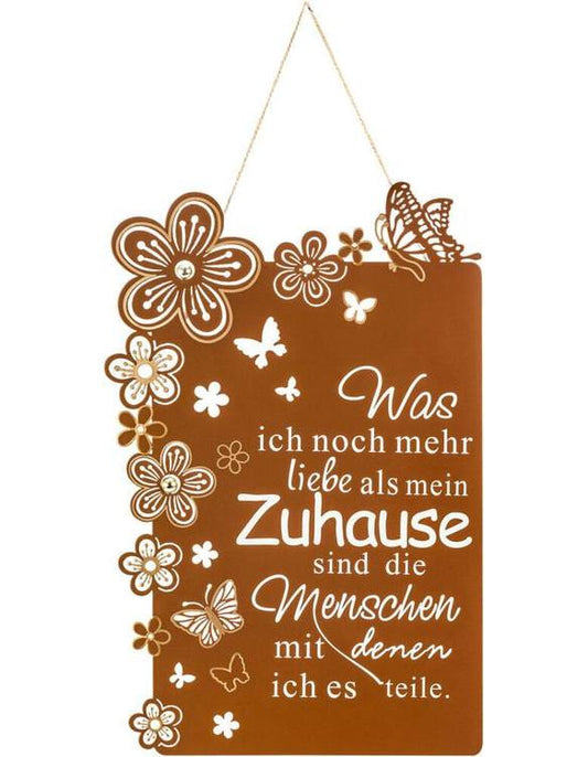 Metallschild "Zuhause"  26 x 40 cm