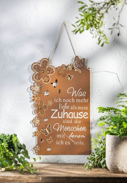 Metallschild "Zuhause"  26 x 40 cm