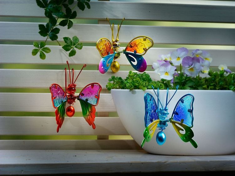 Dekohänger "Schmetterlinge" aus Glas, 3er-Set