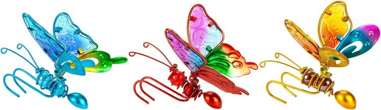 Dekohänger "Schmetterlinge" aus Glas, 3er-Set