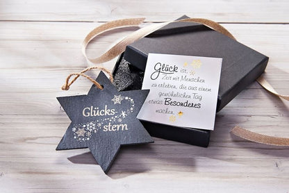 Geschenkset "Glücksstern" aus Schiefer