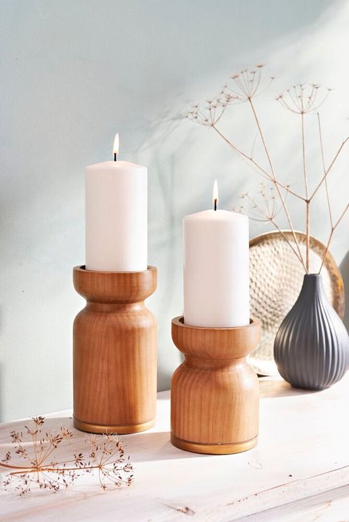 Stumpenkerzenhalter "Legno", (Grösse: 18 cm)