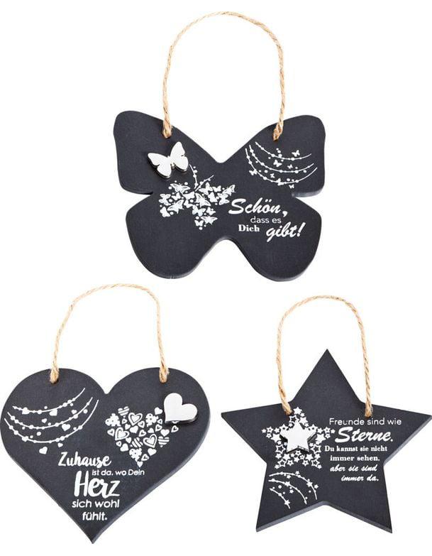 Geschenkset "Liebe Wünsche" aus Schiefer, 3er-Set