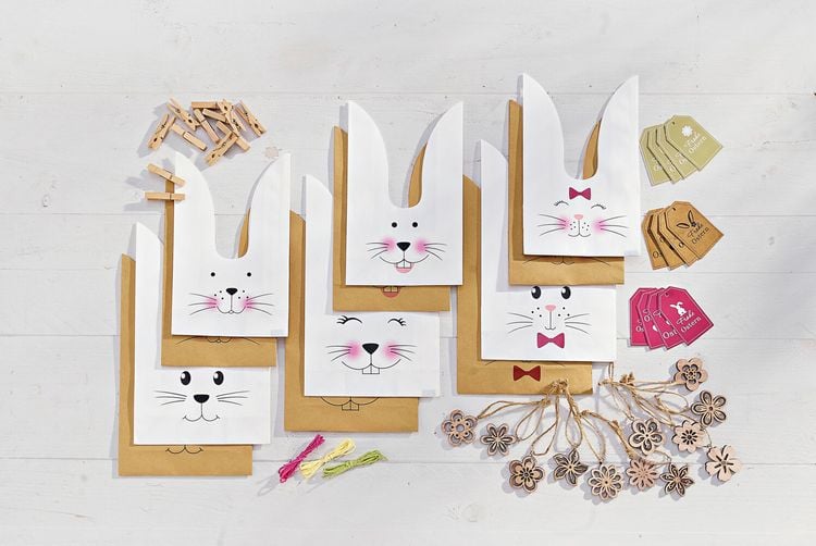 Geschenktüten-Set "Häschen" 39-teilig