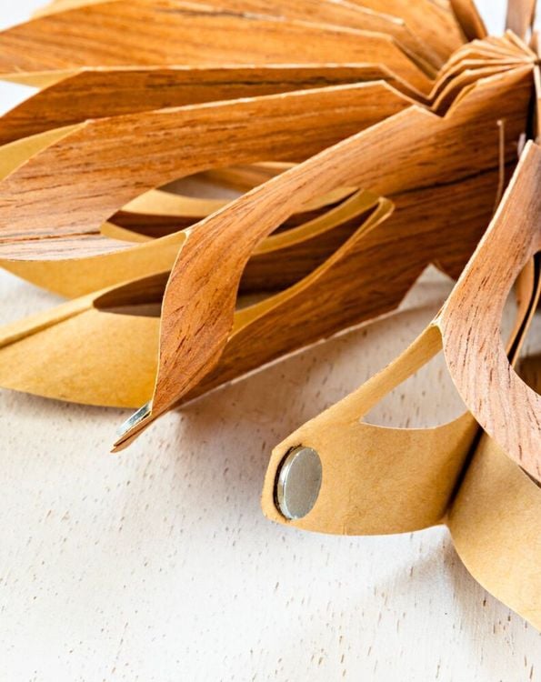 Dekohänger "Flower" Holzoptik (Grösse: 3er-Set)